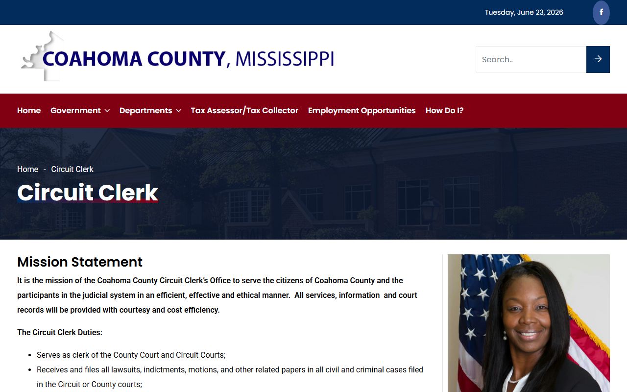 Coahoma County Circuit Clerk court records office