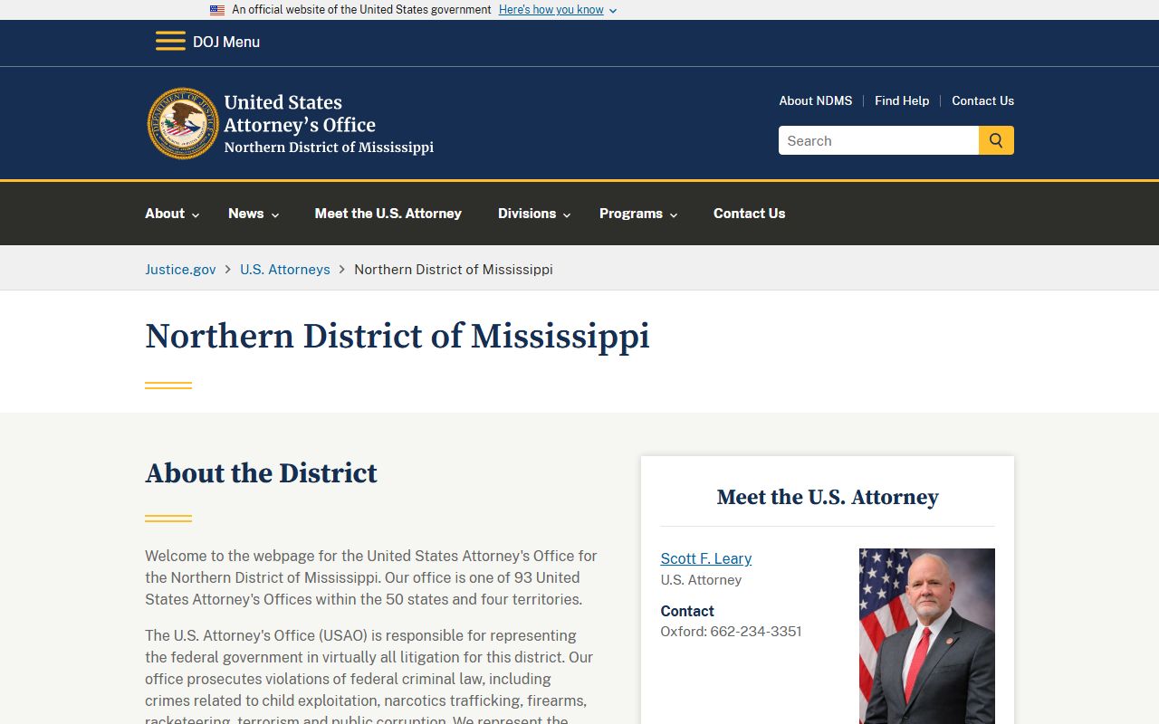 Coahoma County criminal court records and federal U.S. Attorney prosecution
