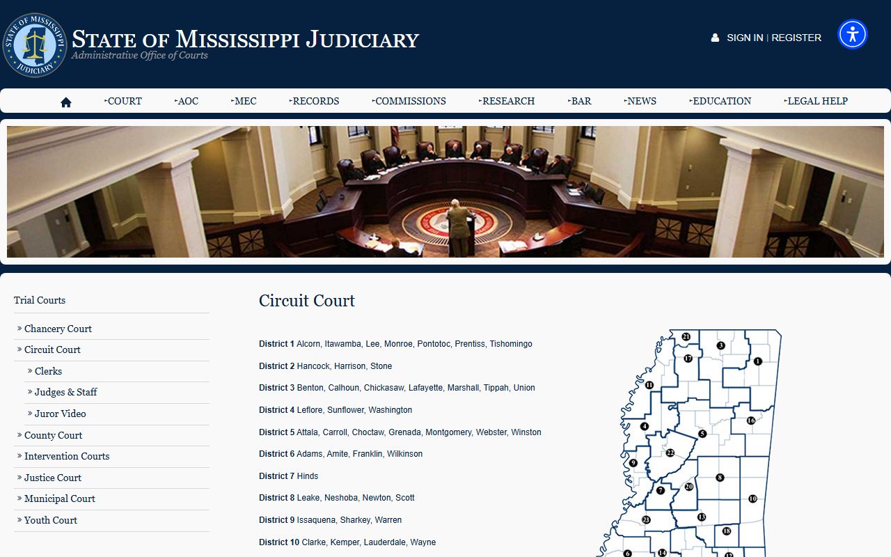 Coahoma County Circuit Court trial court records in Mississippi