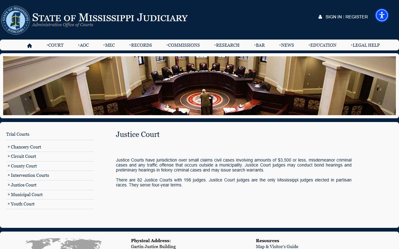 Coahoma County Justice Court trial court records in Mississippi
