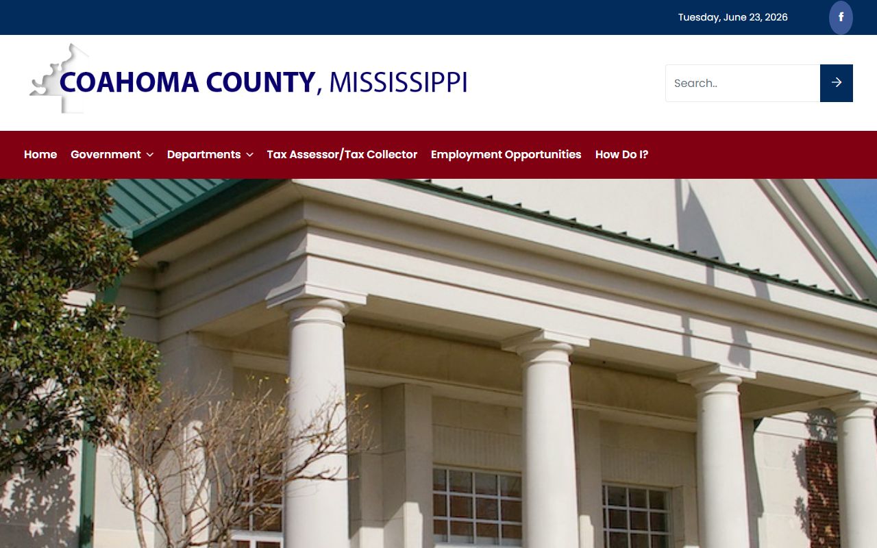 Coahoma County court records access on the official county homepage