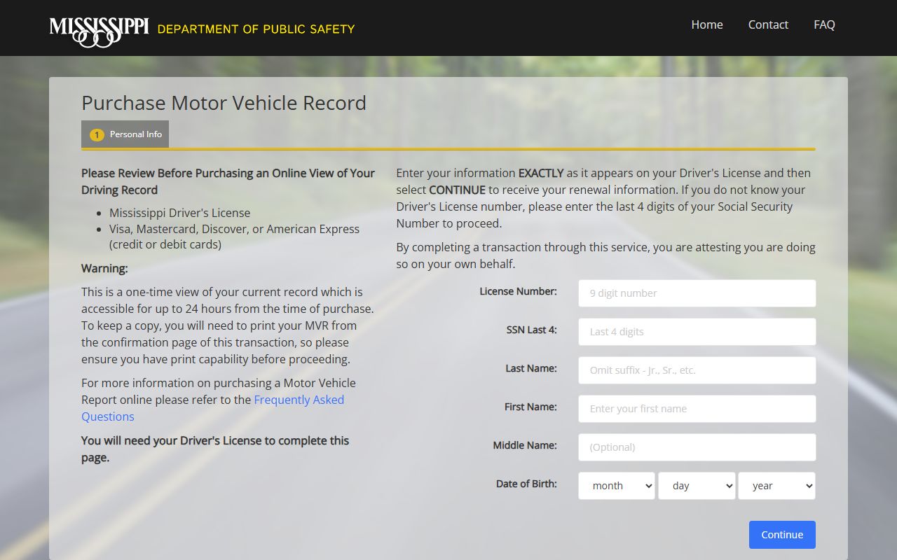 Coahoma County traffic court records and Mississippi commercial driver record portal